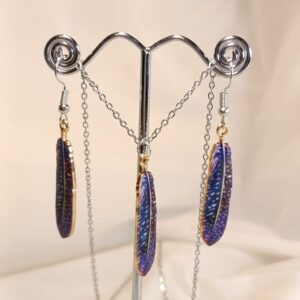 Set Peříčka na chirurgické oceli, řetízek 50 cm var.1