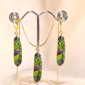 Set Peříčka na chirurgické oceli, řetízek 50 cm var.3