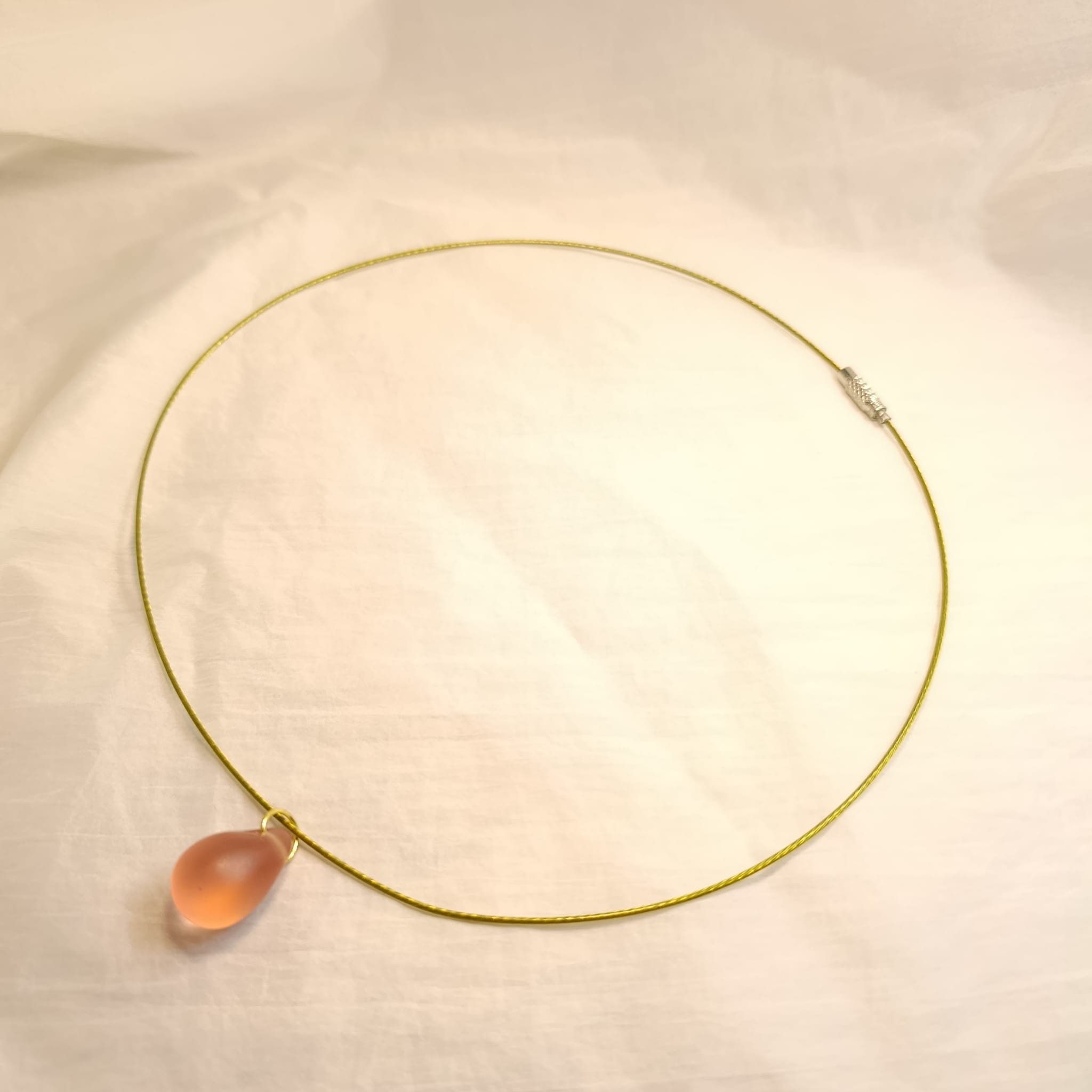 Náhrdelník skleněná kapka na struně 47 cm var.3 - Obrázek 2