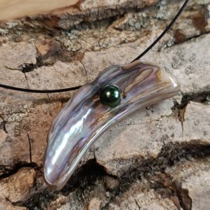 Náhrdelník perleť na struně 46 cm | unikát